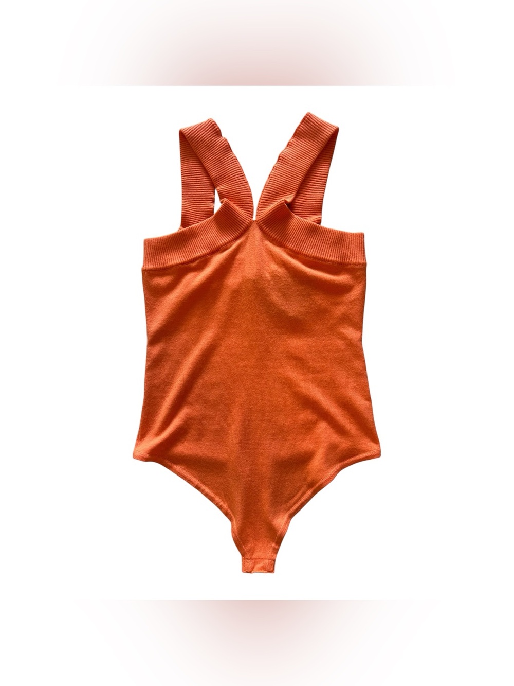 LE LIS Pumpkin Orange Sweater Bodysuit Top M/L NWT Fall Layering Soft Knit